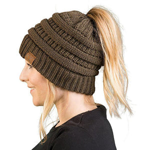 Soft Knit Ponytail Beanie