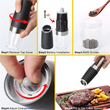 Load image into Gallery viewer, Automatic Electric Gravity Induction Salt and Pepper Grinder