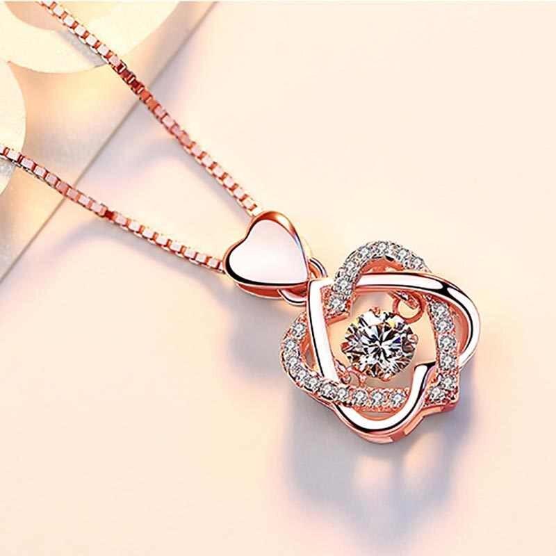 Heart necklace Set with rose