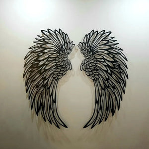 Black Angel Wings Metal Wings Wall Art with LED Lights