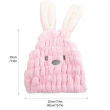 Load image into Gallery viewer, Super absorbent rabbit ear dry hair cap