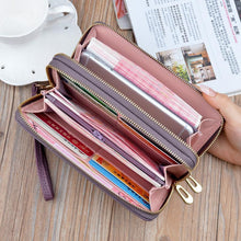 Load image into Gallery viewer, Women Double Zipper Leather Brand Retro Long Wallet