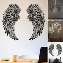 Load image into Gallery viewer, Black Angel Wings Metal Wings Wall Art with LED Lights