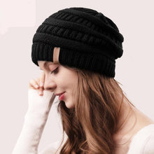 Load image into Gallery viewer, Women Knitted Slouchy Beanie Hat with Velvet