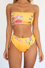 Load image into Gallery viewer, New Floral Printed Bandeau Bikini Swimsuit in Yellow.MO