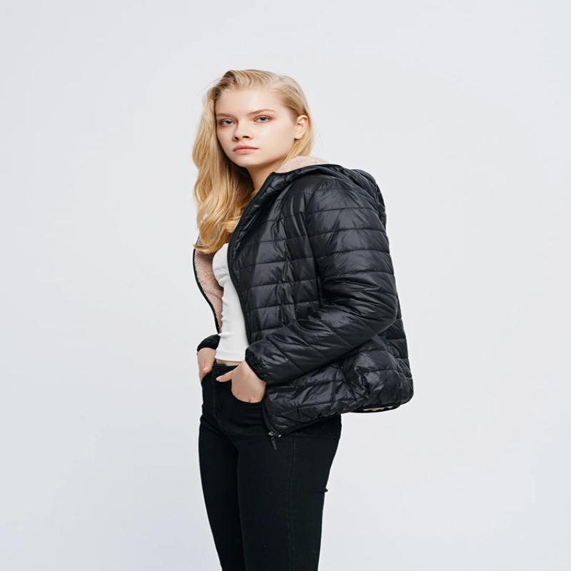 Women Zipper Fleece Basic Jackets Coat