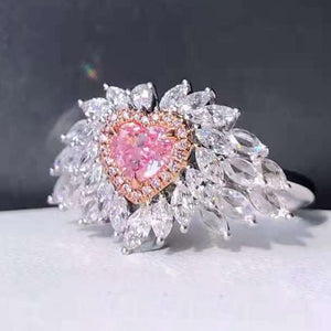 Heart-Shaped Pink Diamond Ring