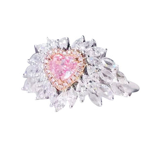 Heart-Shaped Pink Diamond Ring