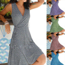 Load image into Gallery viewer, Print Sleeveless A-line Knee Length Vacation Dresses