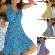 Load image into Gallery viewer, Print Sleeveless A-line Knee Length Vacation Dresses