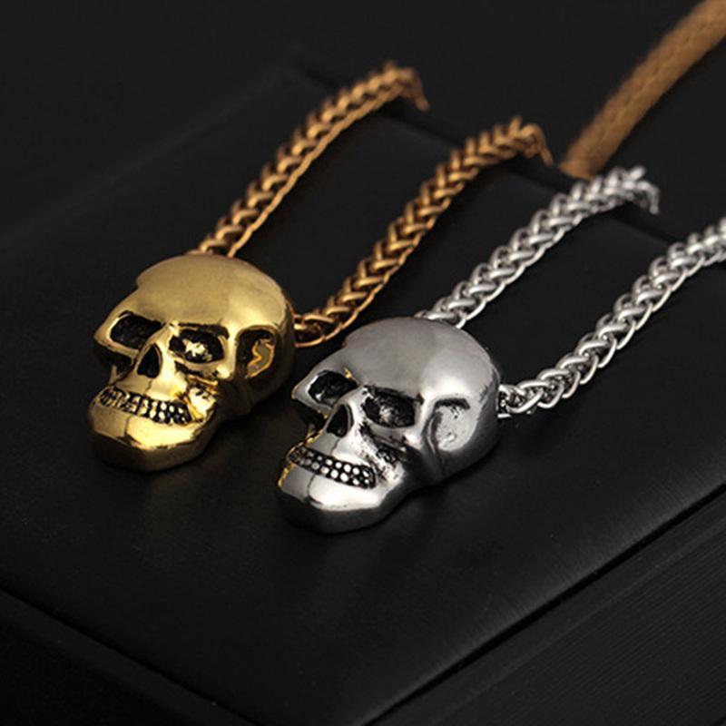 Halloween Punk Gothic Skull Head Pendant Necklace