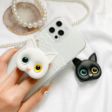 Load image into Gallery viewer, 3D Cute Kitten Phone Holder with mini Mirror