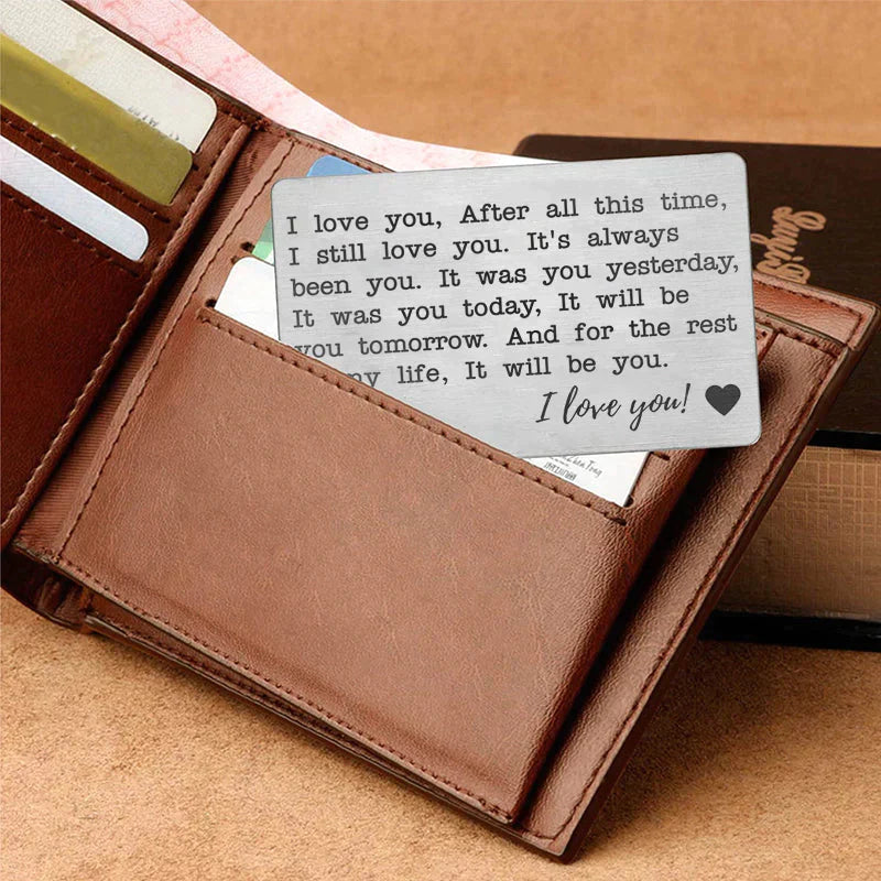 Stainless Steel Cards Lettering Gift Wallet Holder