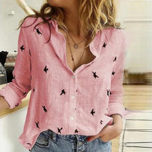 Load image into Gallery viewer, Women Floral Print Sexy Turn-down Collar Button Blouse