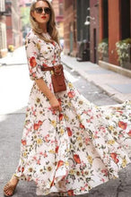 Load image into Gallery viewer, Best Floral Peasant 3/4 Sleeves Maxi X-line Dress