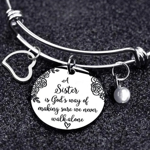 Sister Bracelets Expandable Charm Bangles Christmas Birthday Gifts for Sister Friends