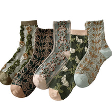 Load image into Gallery viewer, Womens Floral Cotton Socks