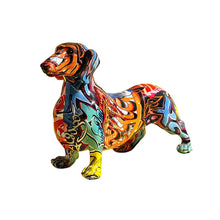 Load image into Gallery viewer, Nordic Painted Dachshund Statue