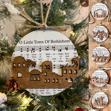 Load image into Gallery viewer, Music Sheet Nativity Ornament