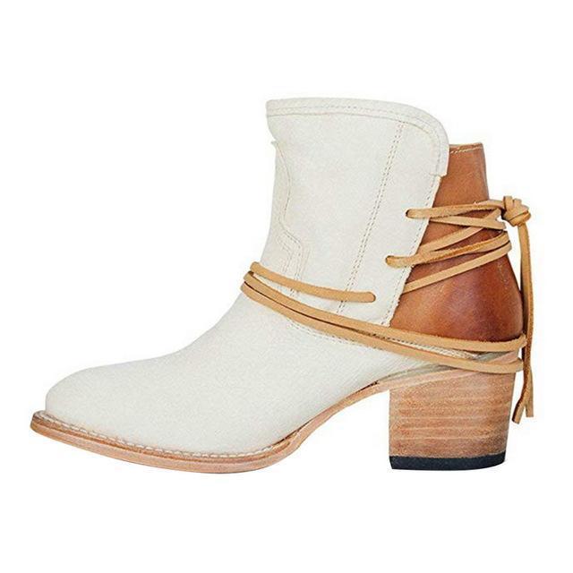 Women Cross-tied Ankle Punk Style Boots