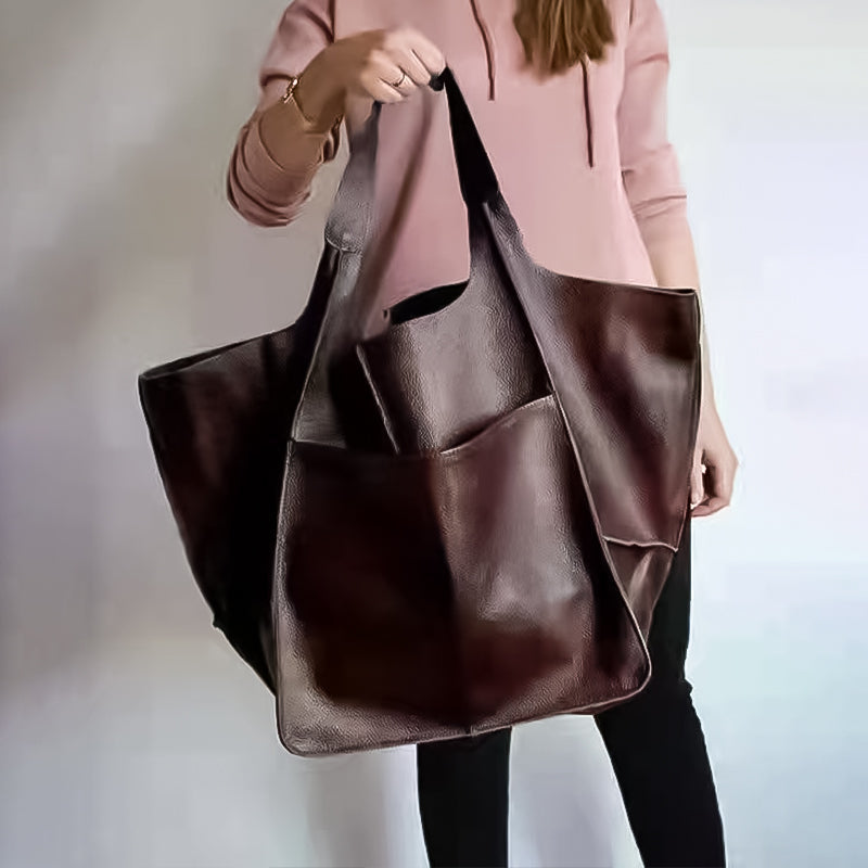 Oversized leather tote